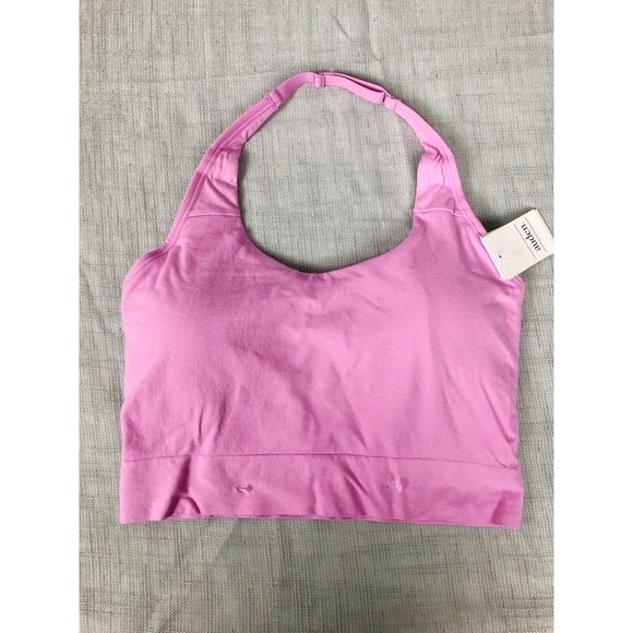 Auden Women's Sz Large Pink Halter Lightly Padded Halter Sports Bralette - Picture 2 of 12